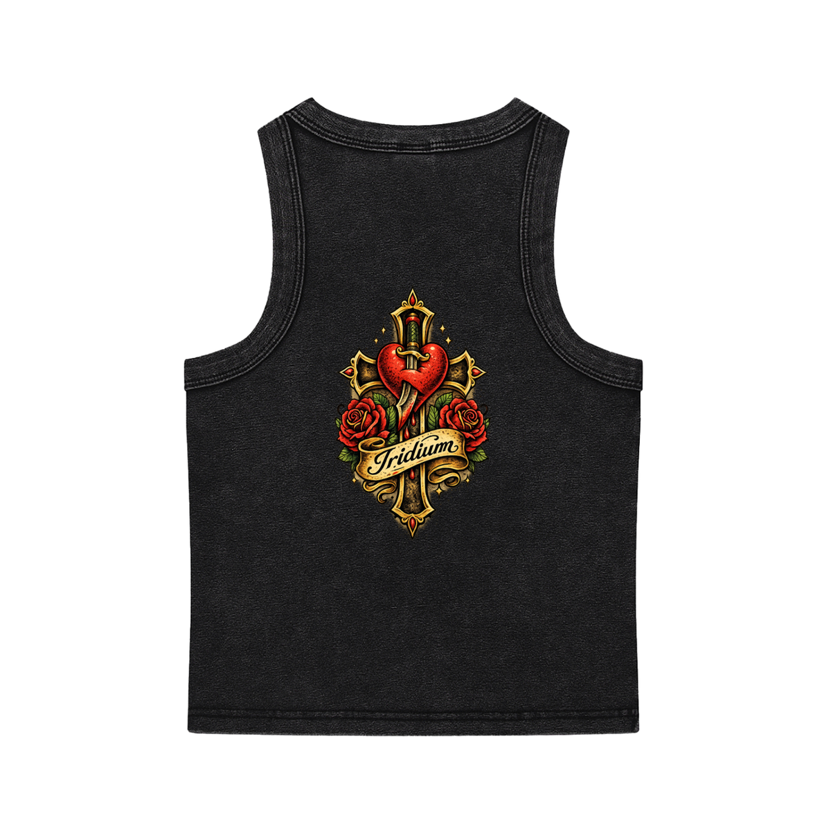 Heart Snow-Washed Cropped Tank Top