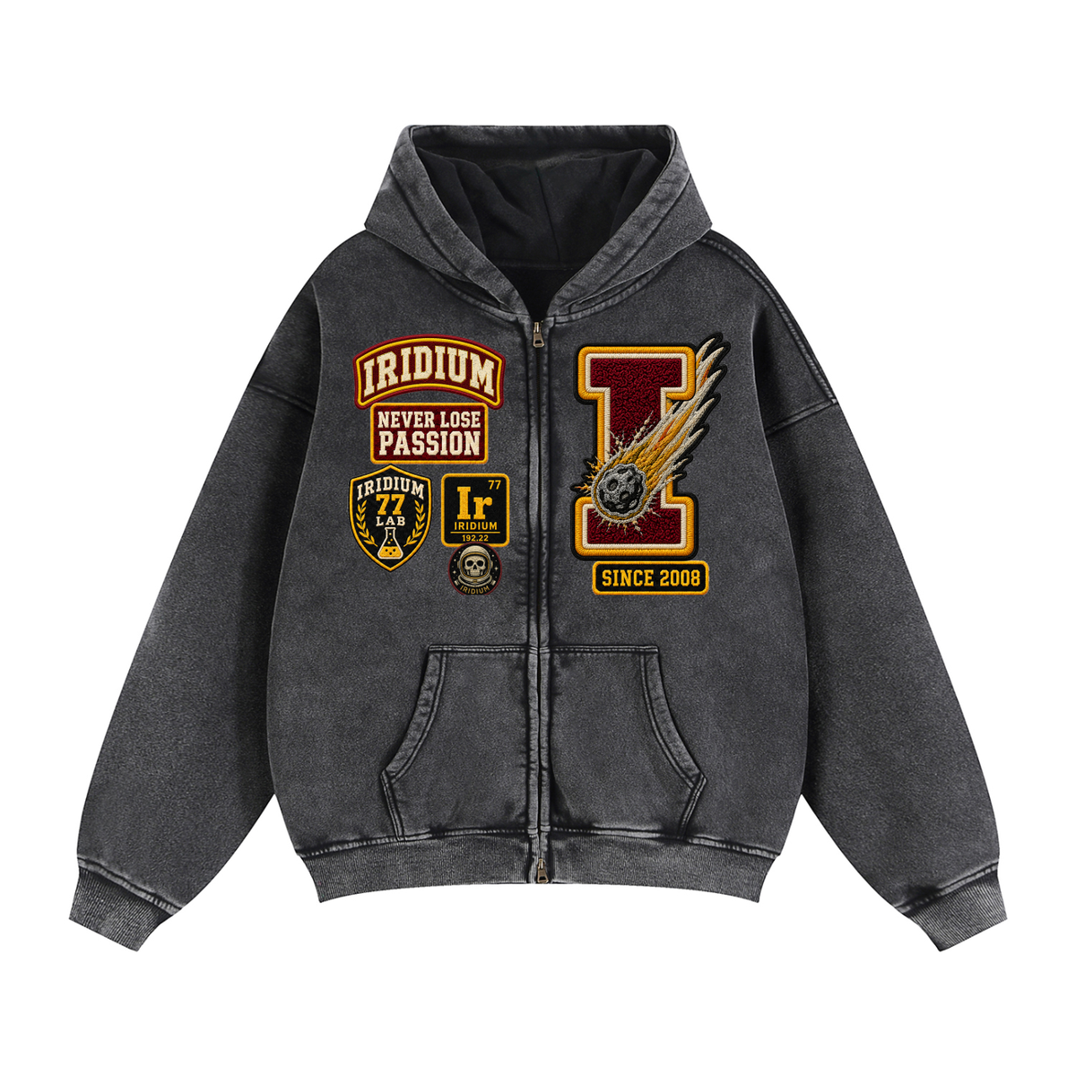 Iridium 77 Varsity Zip Hoodie