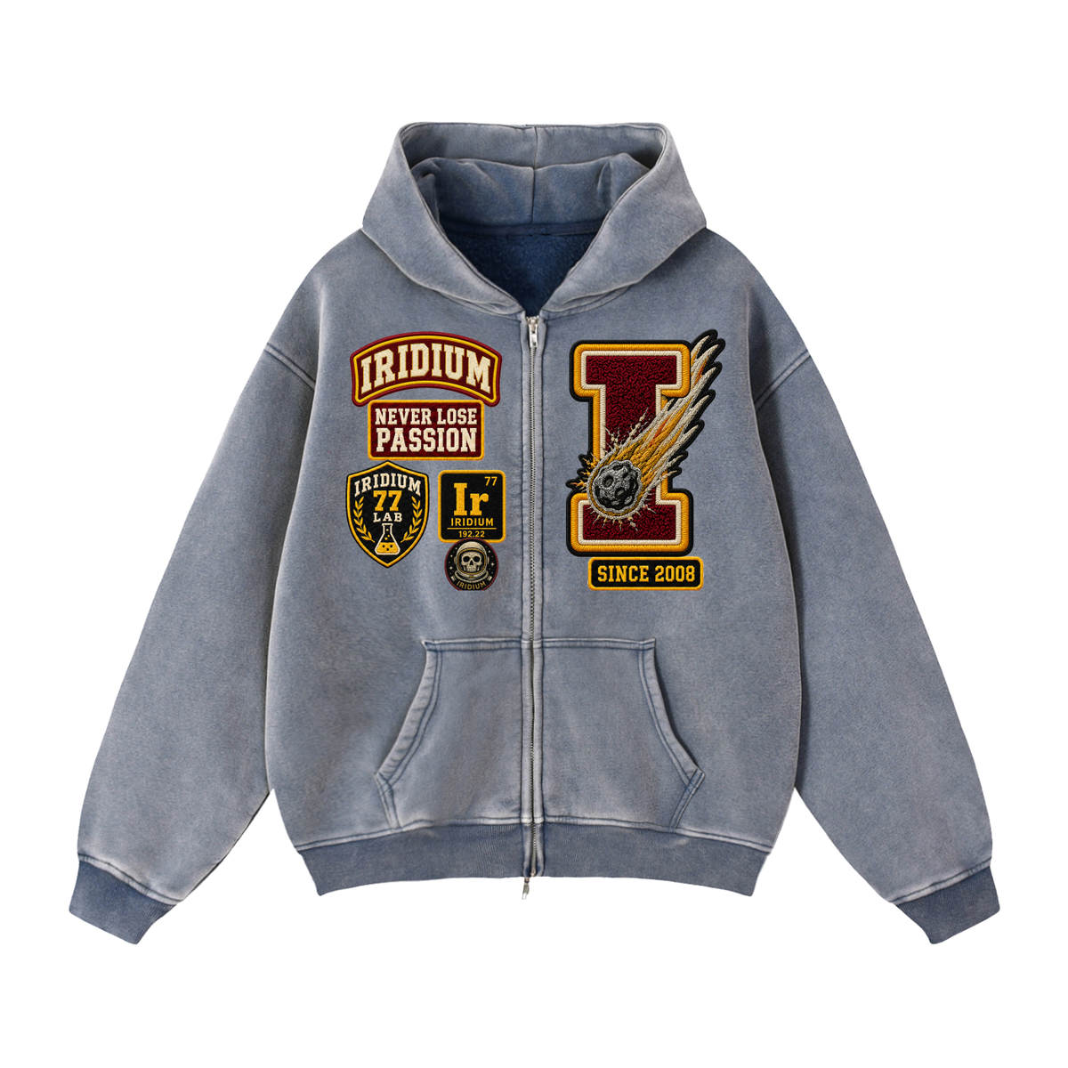 Iridium 77 Varsity Zip Hoodie