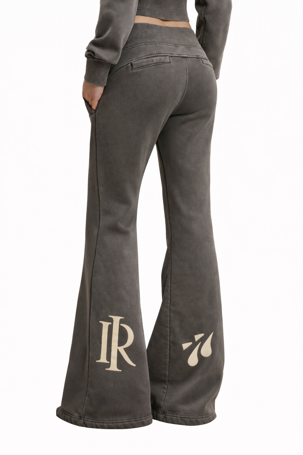 My Boo Vintage-Washed Flared Fleece Pants