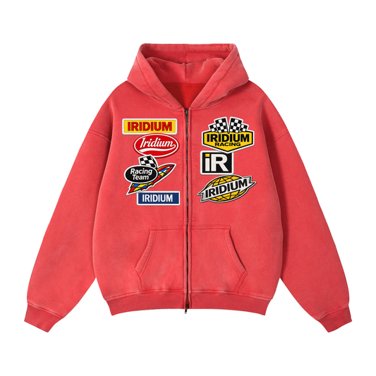 racer Zip-Through Boxy Fleece Hoodie