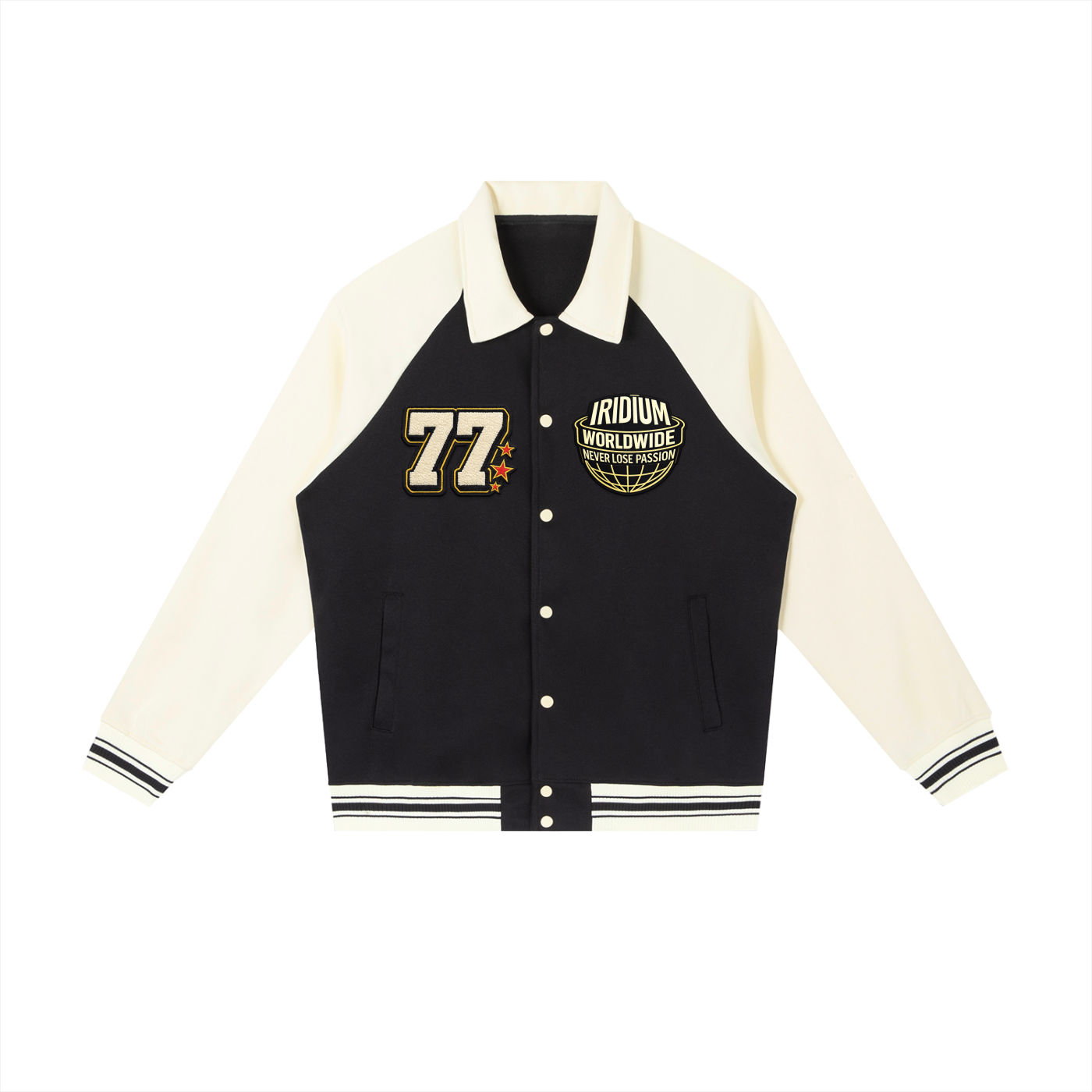 worldwide Raglan Sleeve Baseball Jacket