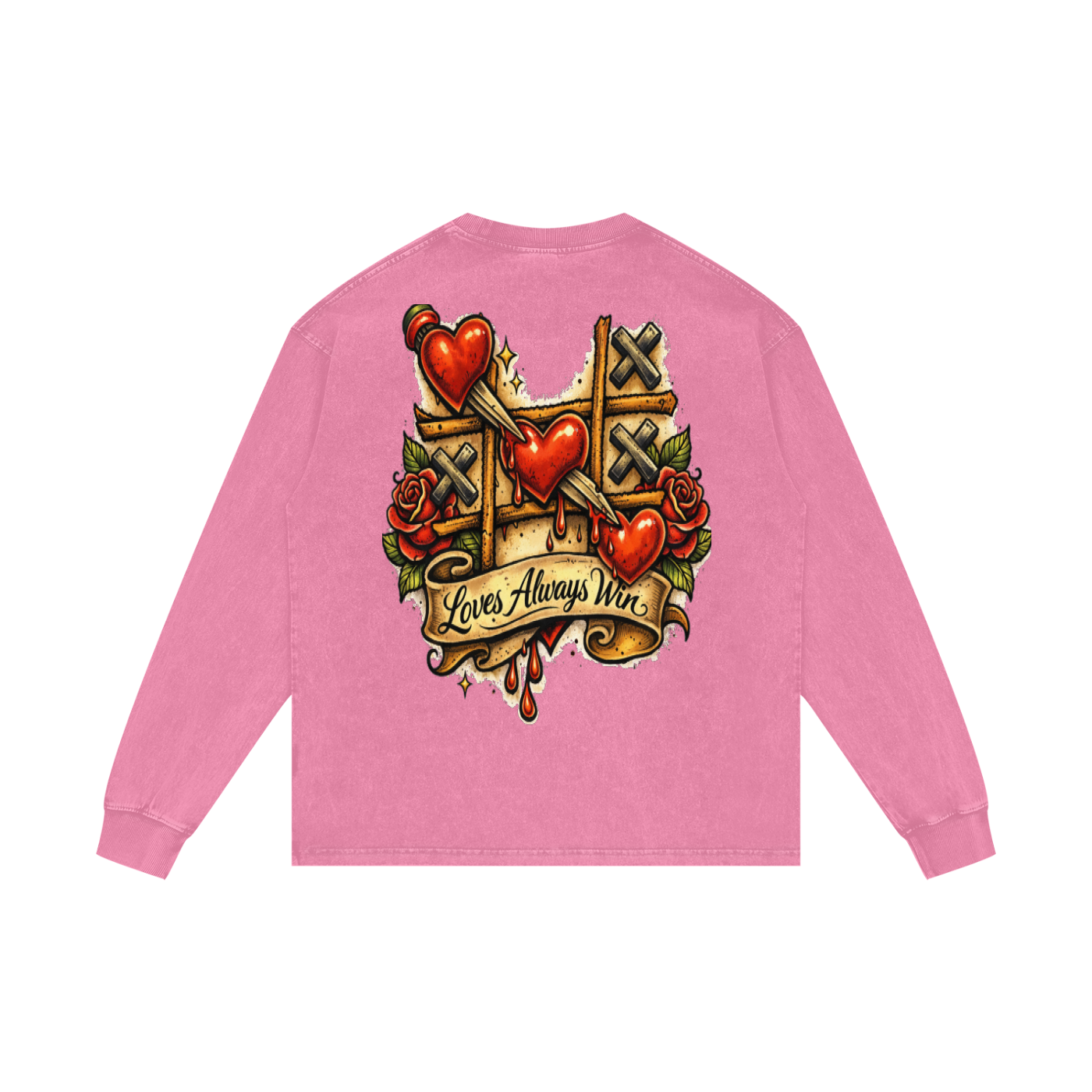 Love Wins Acid Wash Oversize Long Sleeve T-Shirt