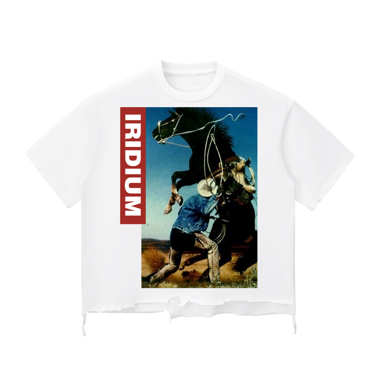 Taming Chaos Snow-Washed Raw-Hem Boxy T-Shirt