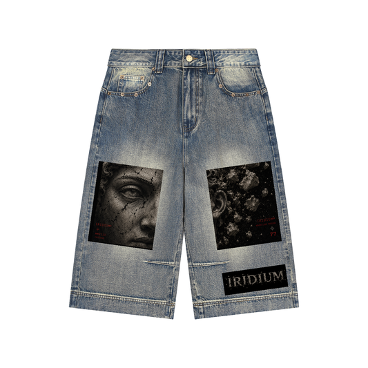 Olympus Vintage-Wash Baggy Denim Shorts