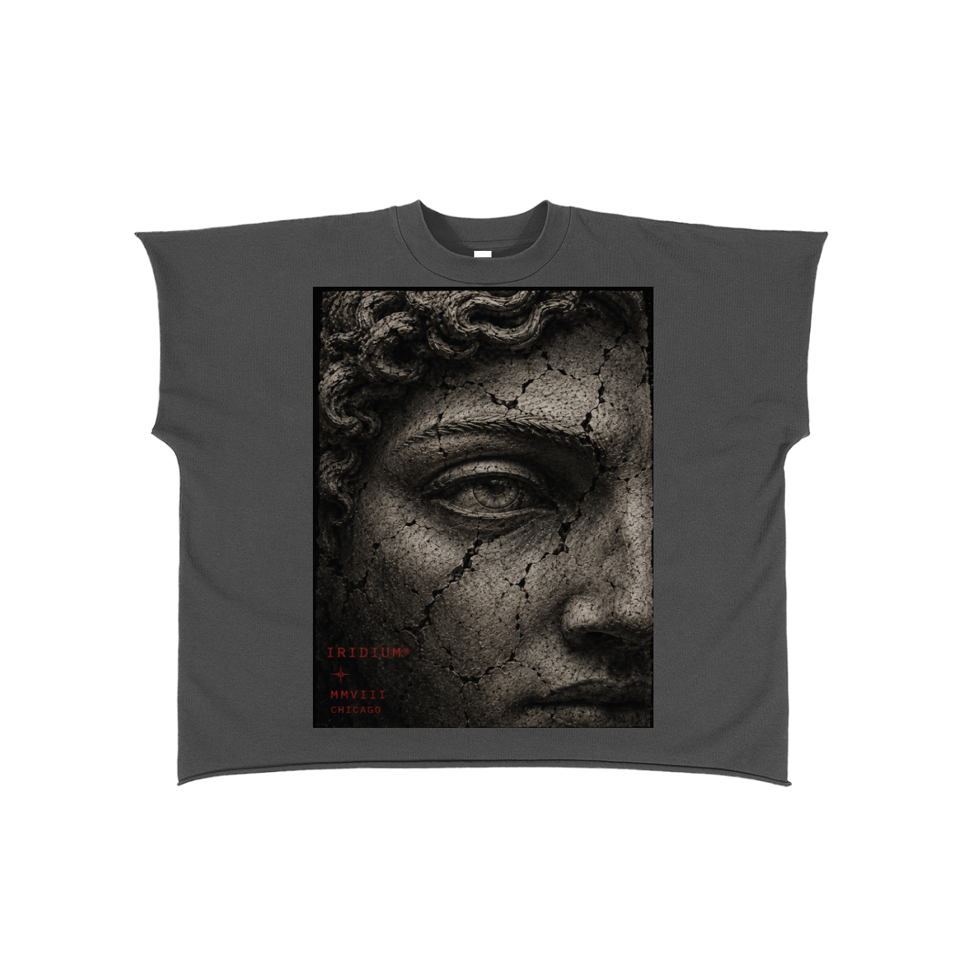 GREEK Raw Edge Boxy Non-Shrink T-Shirt