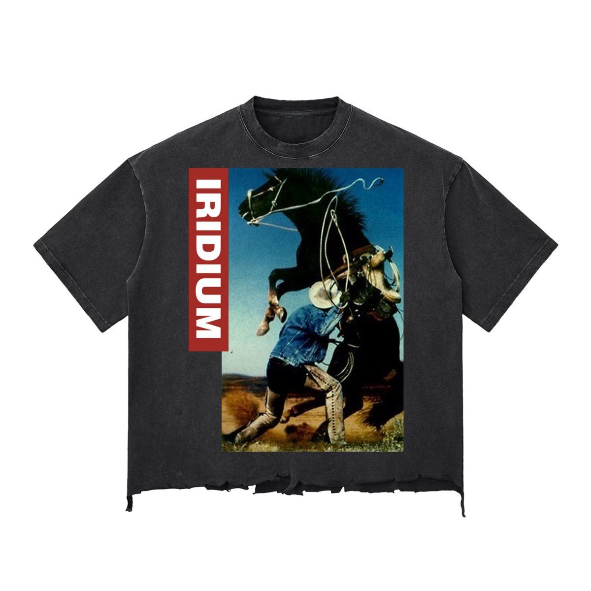 Taming Chaos Snow-Washed Raw-Hem Boxy T-Shirt
