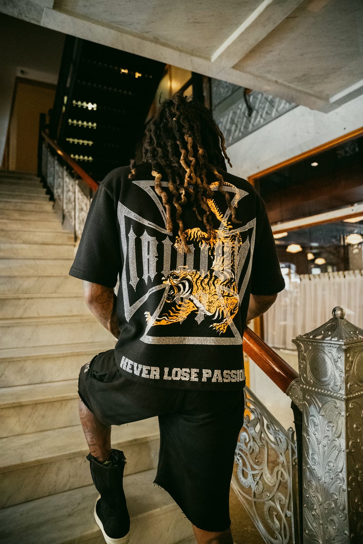 Tiger Crystal Double-Layer T-Shirt