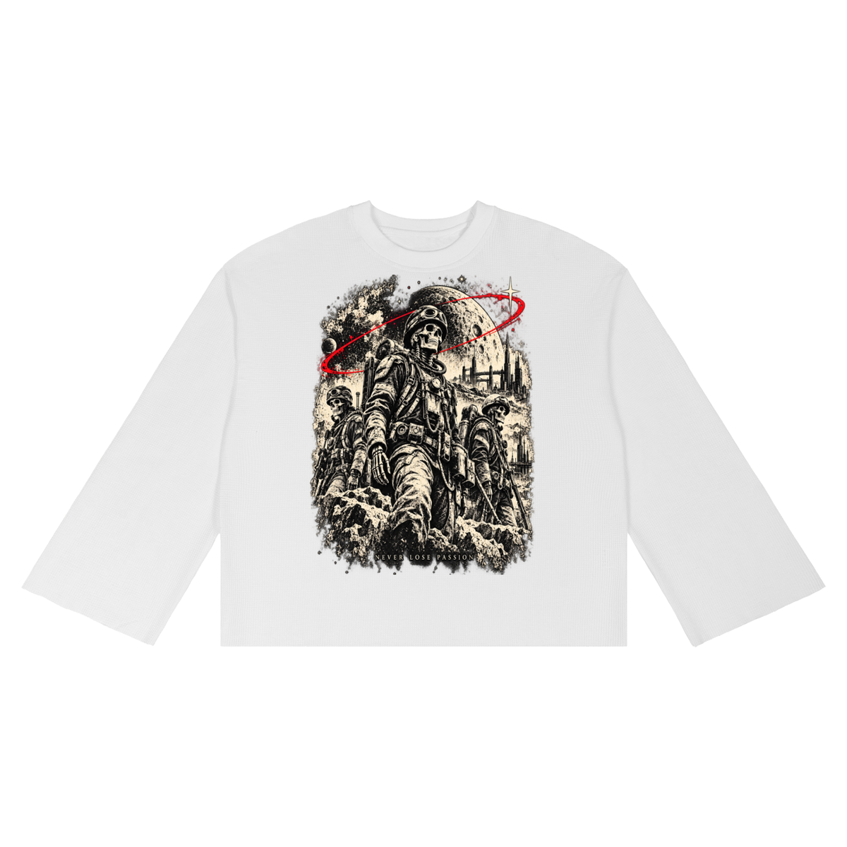 war zone  Waffle Raw Edge T-Shirt