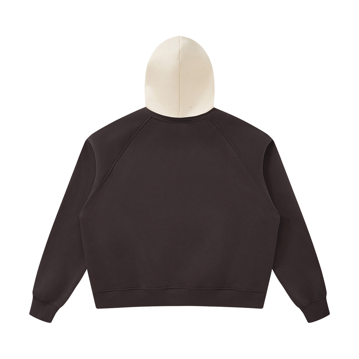 NLP Brown Fleece Raglan Color Block Hoodie