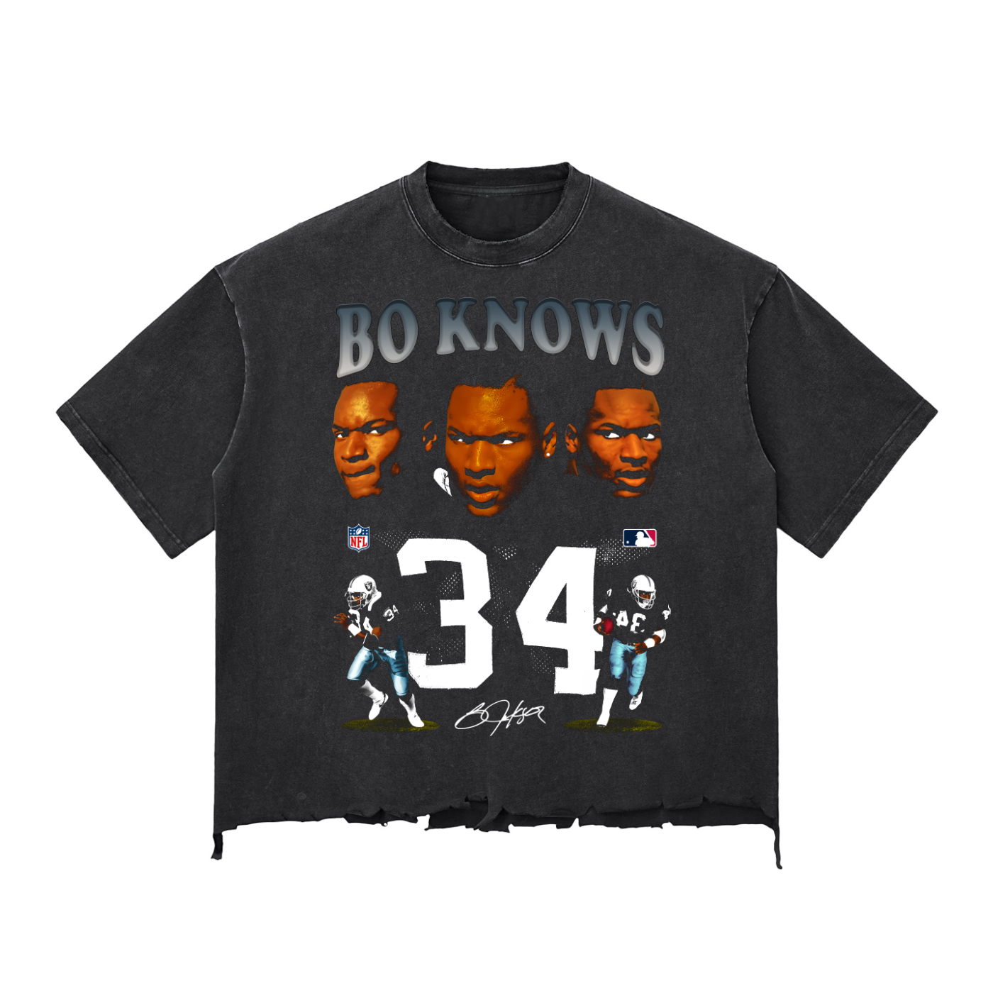 BO KNOWS Wash Raw-Hem Boxy T-shirt