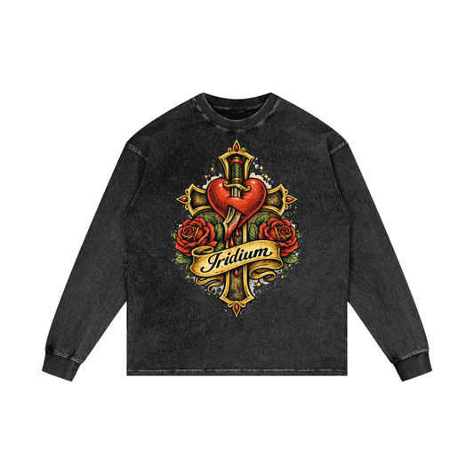 Love Wins Acid Wash Oversize Long Sleeve T-Shirt