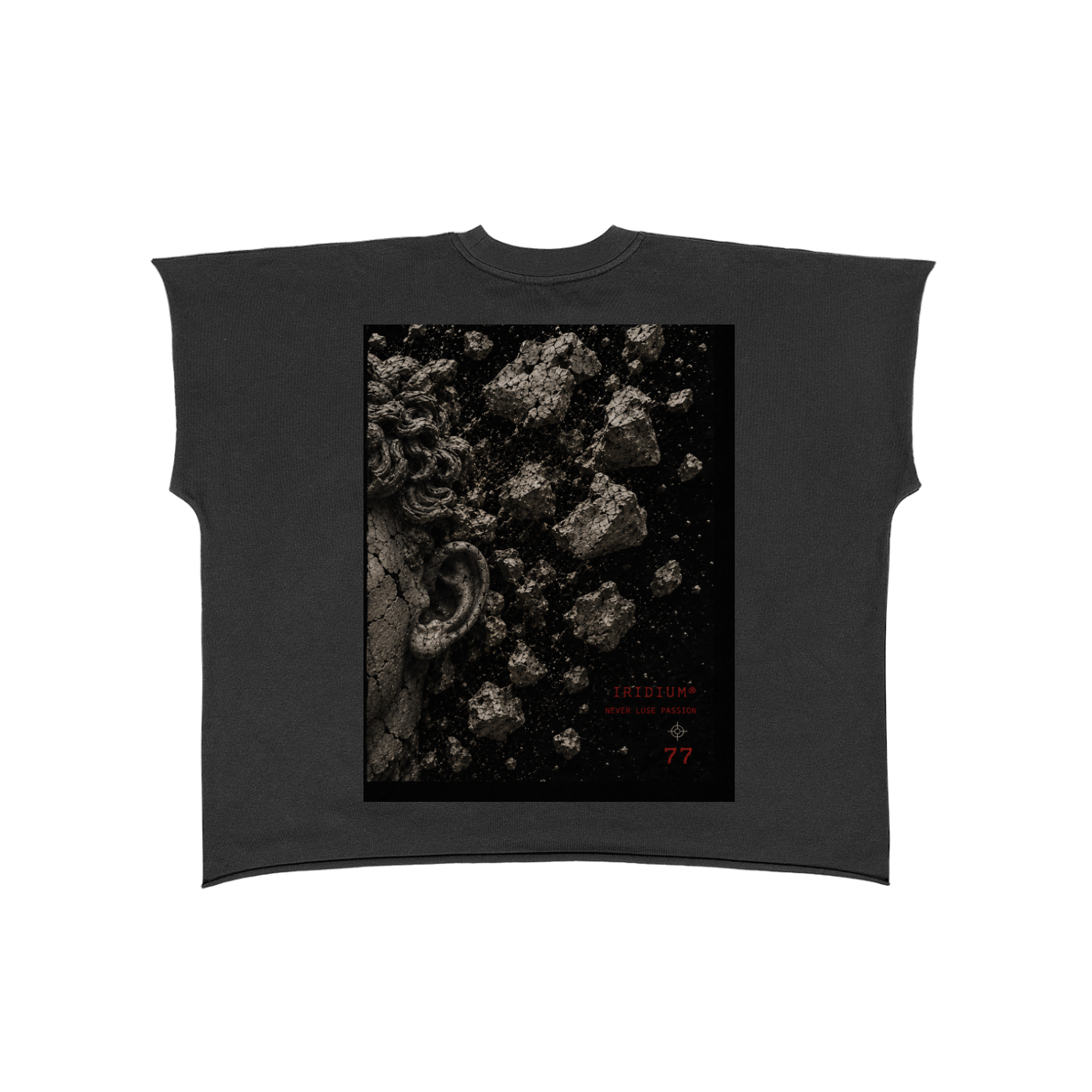 GREEK Raw Edge Boxy Non-Shrink T-Shirt