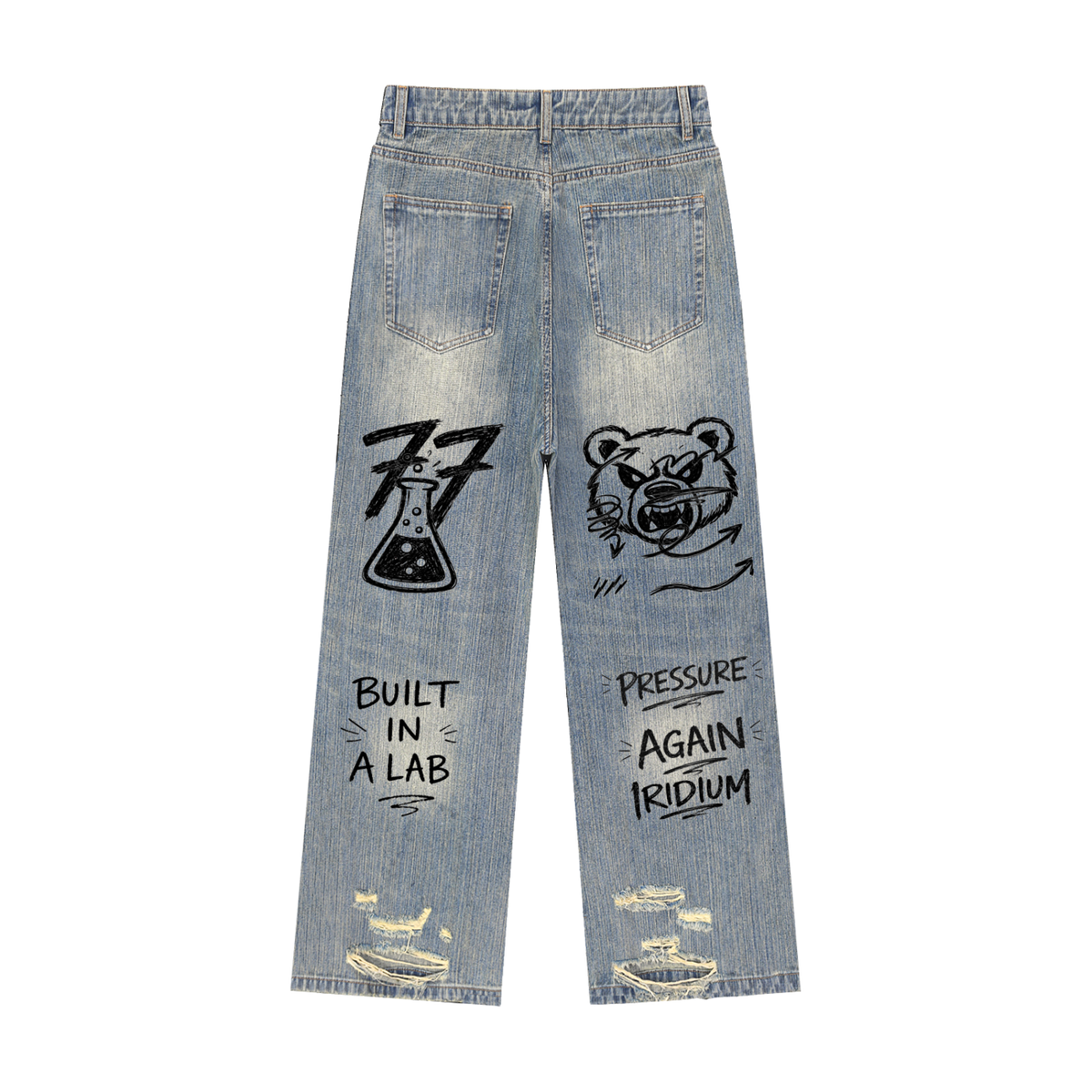 Pressure Again Vintage-Washed Distressed Denim Jeans