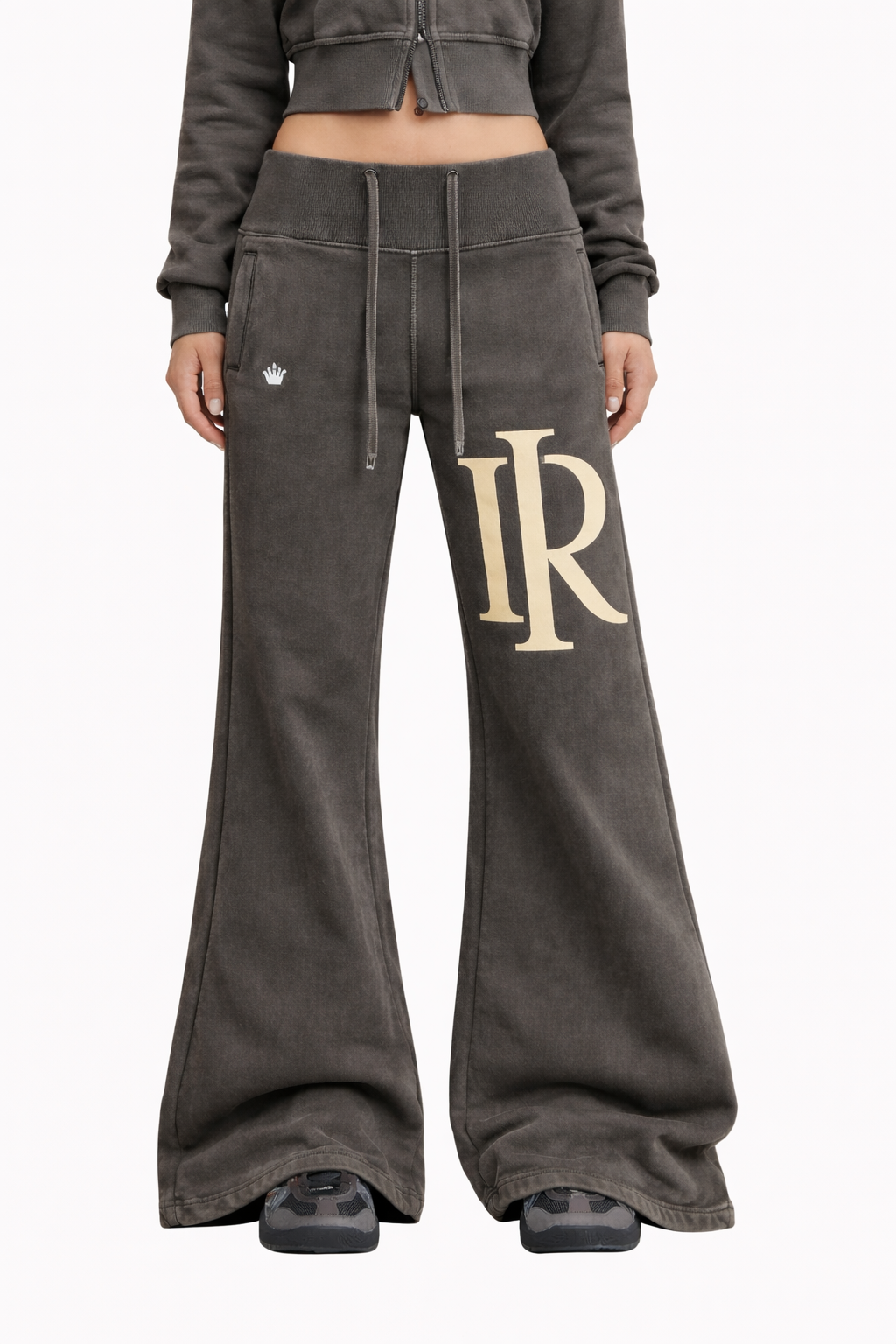 My Boo Vintage-Washed Flared Fleece Pants