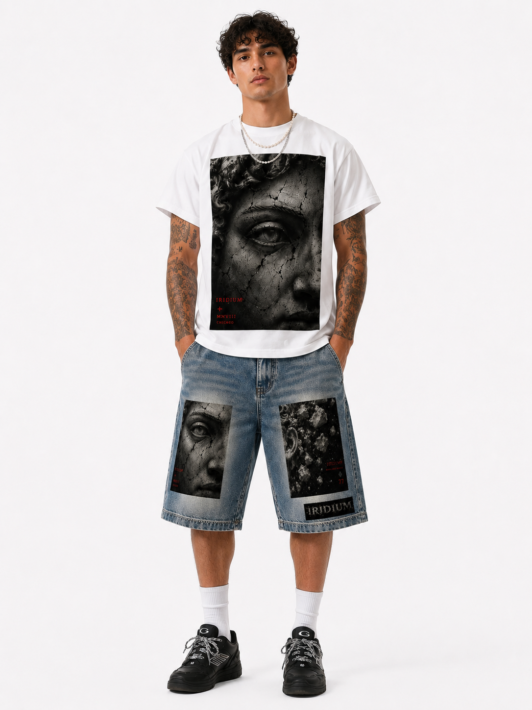 Olympus Vintage-Wash Baggy Denim Shorts