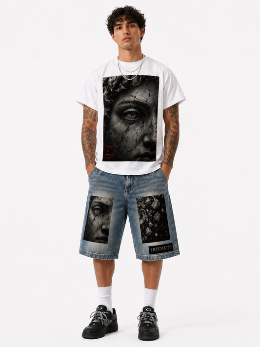 Olympus Vintage-Wash Baggy Denim Shorts