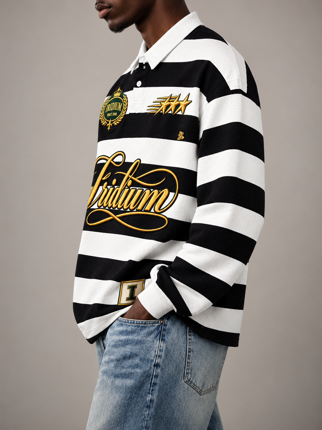 0877  Block Stripe Polo Shirt
