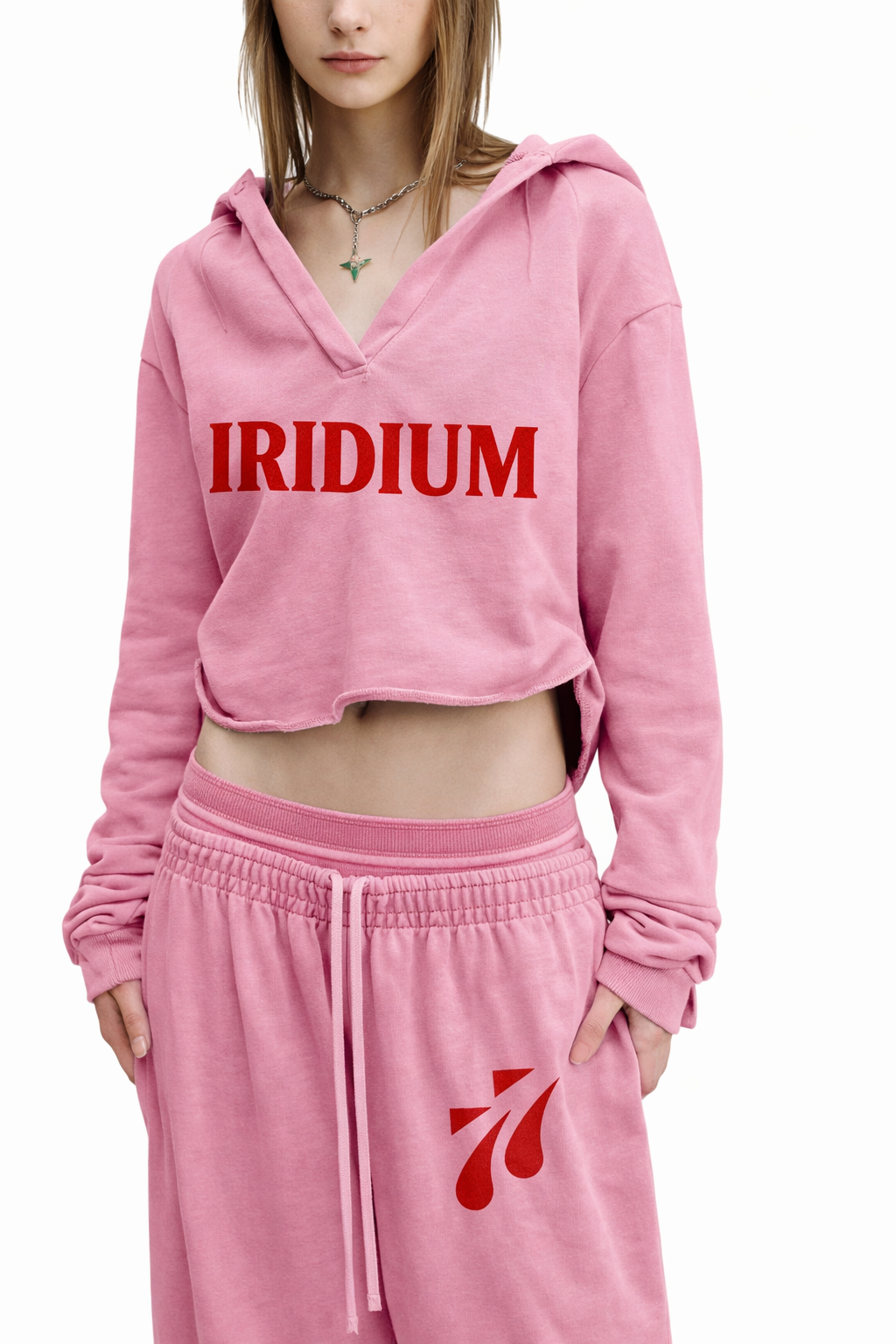 Shawty 77 Vintage-Washed Cropped Hoodie
