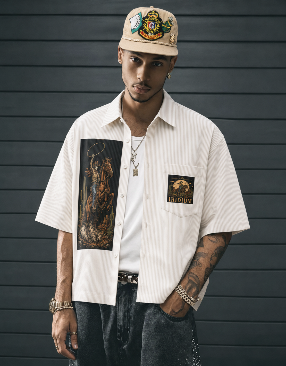 Iridium Inferno Stripe Boxy Shirt