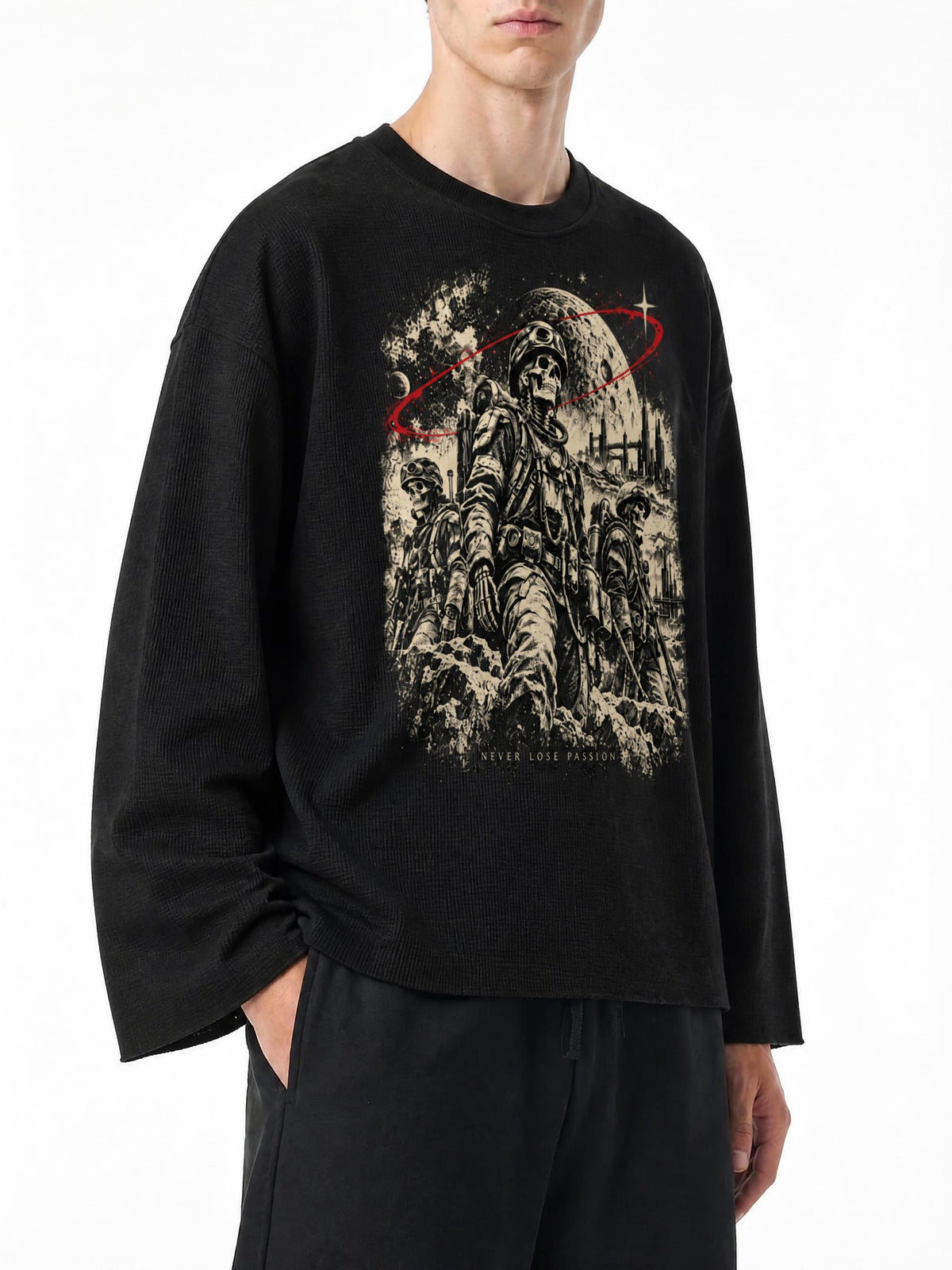 war zone  Waffle Raw Edge T-Shirt
