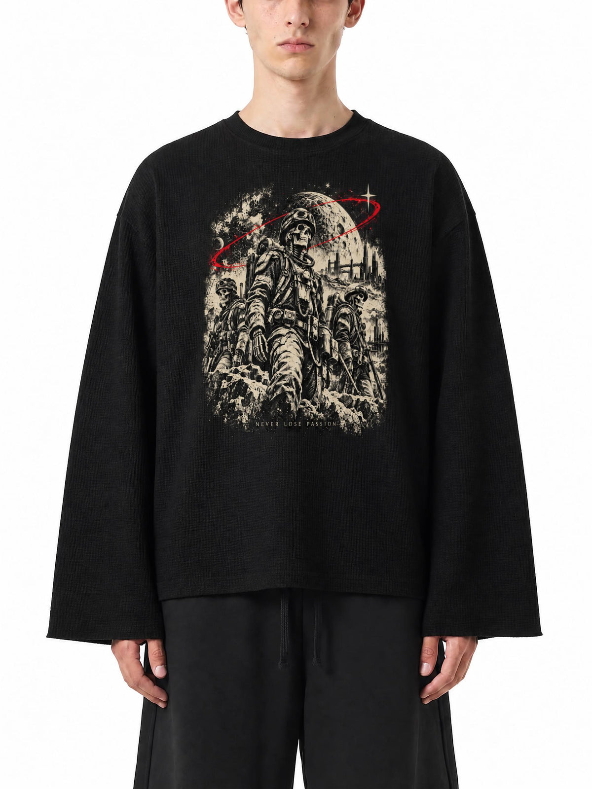 war zone  Waffle Raw Edge T-Shirt