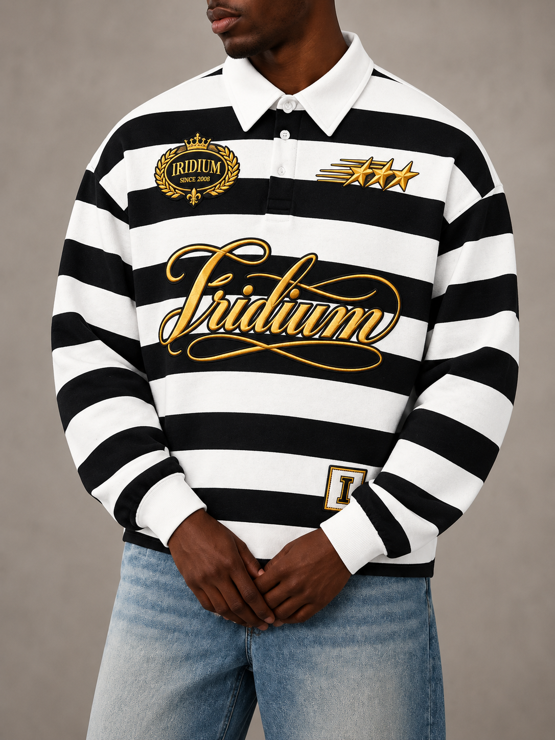 0877  Block Stripe Polo Shirt