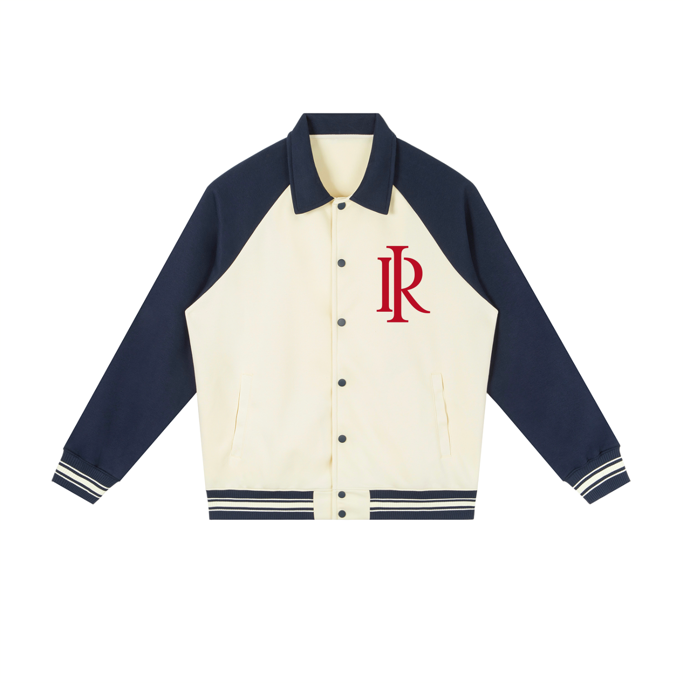 Iridium Contrast Raglan Sleeve Baseball Jacket