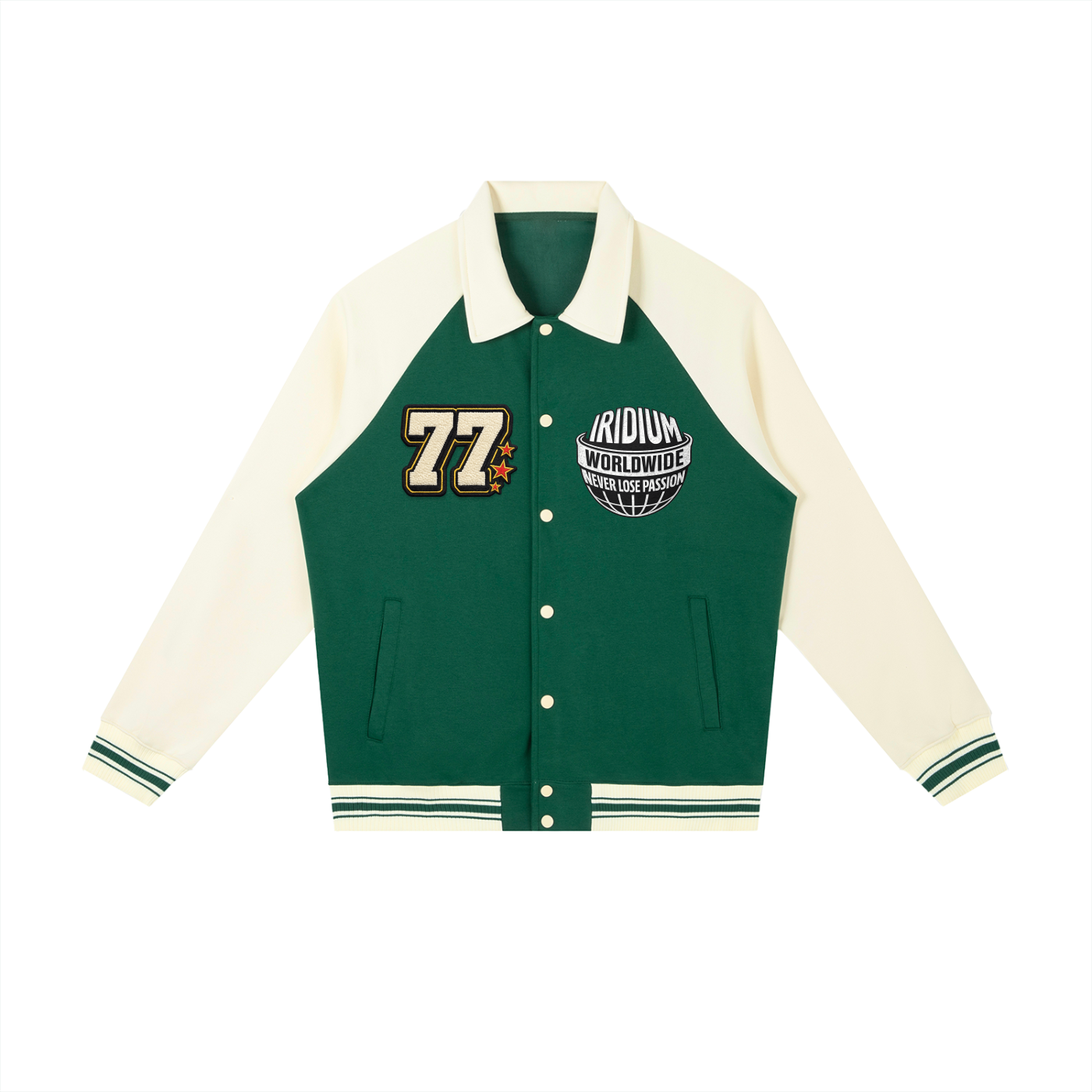 worldwide Raglan Sleeve Baseball Jacket