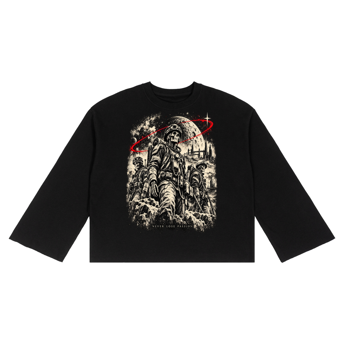 war zone  Waffle Raw Edge T-Shirt