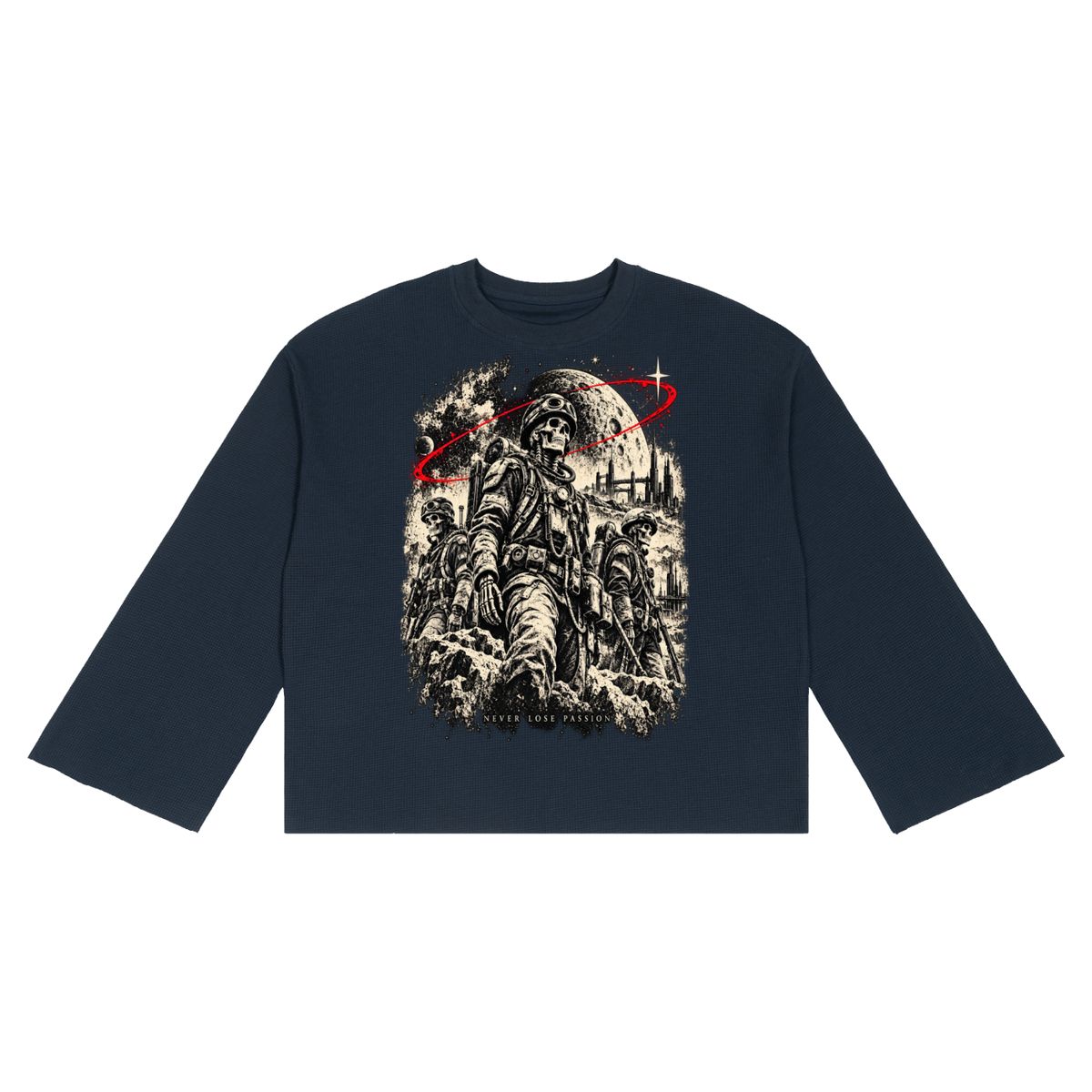 war zone  Waffle Raw Edge T-Shirt