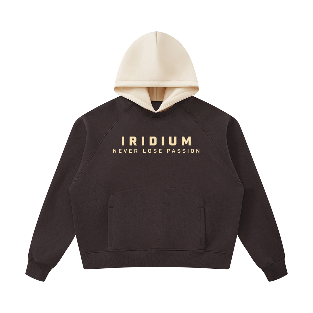 NLP Brown Fleece Raglan Color Block Hoodie