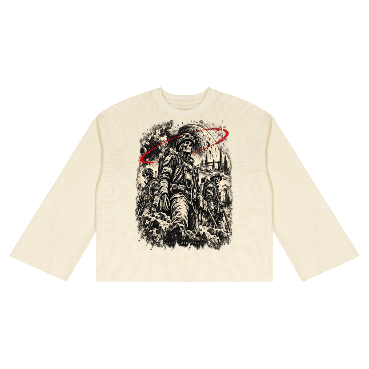 war zone  Waffle Raw Edge T-Shirt