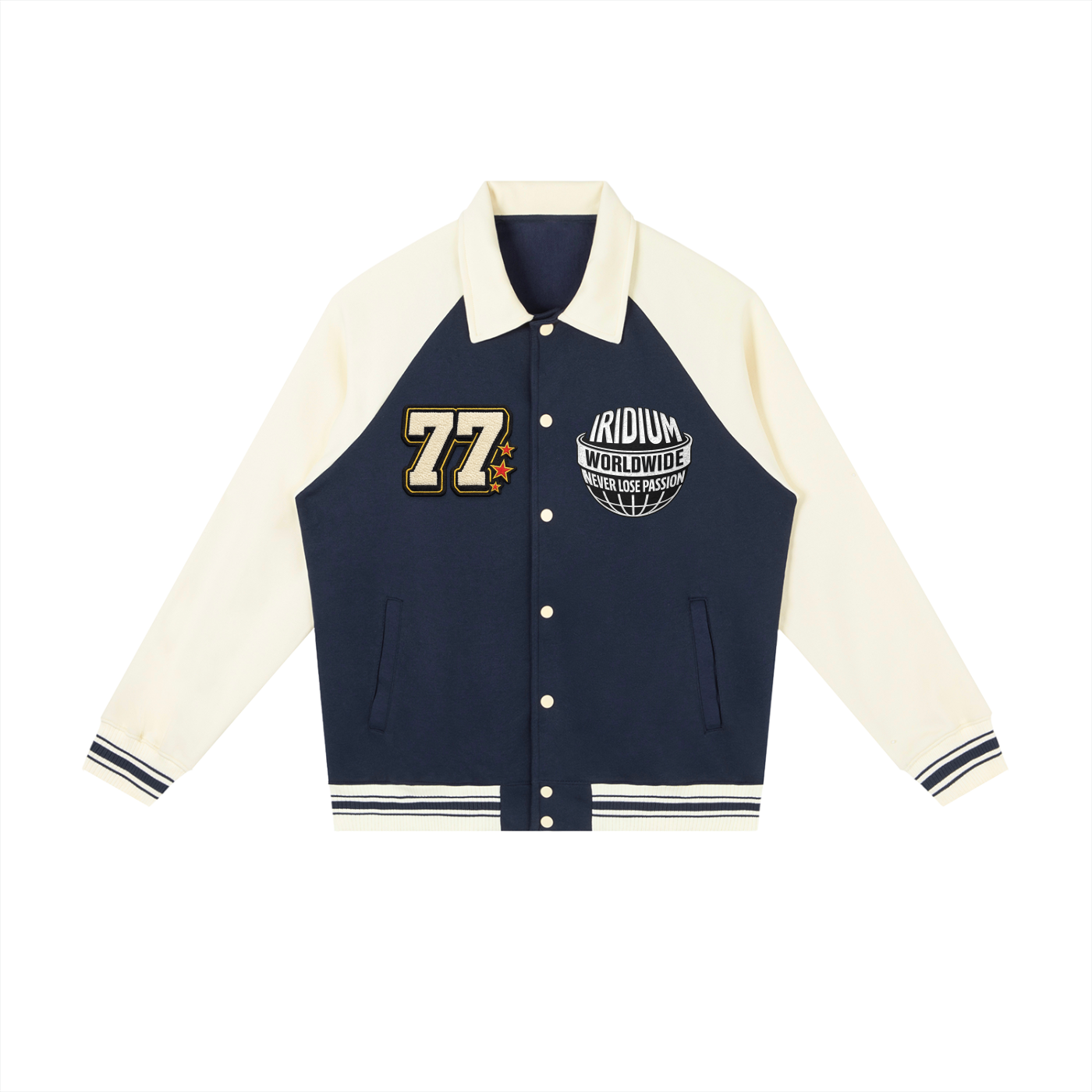 worldwide Raglan Sleeve Baseball Jacket