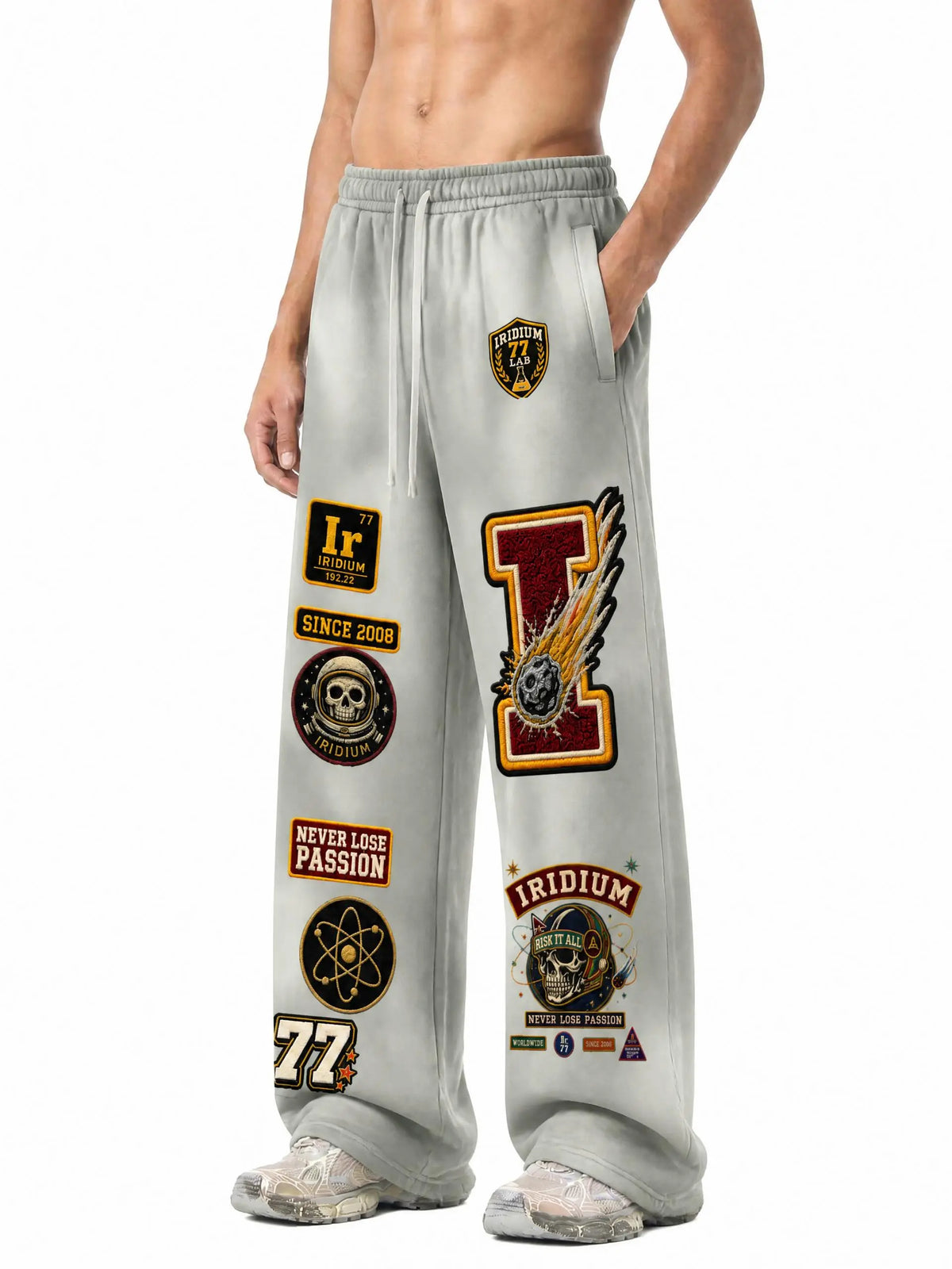 Iridium 77 Varsity Wide-Leg Sweatpants