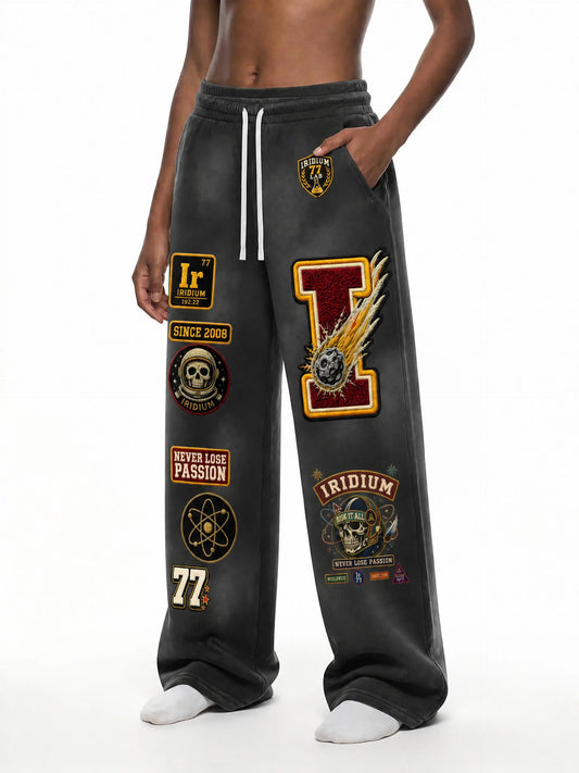 Iridium 77 Varsity Wide-Leg Sweatpants