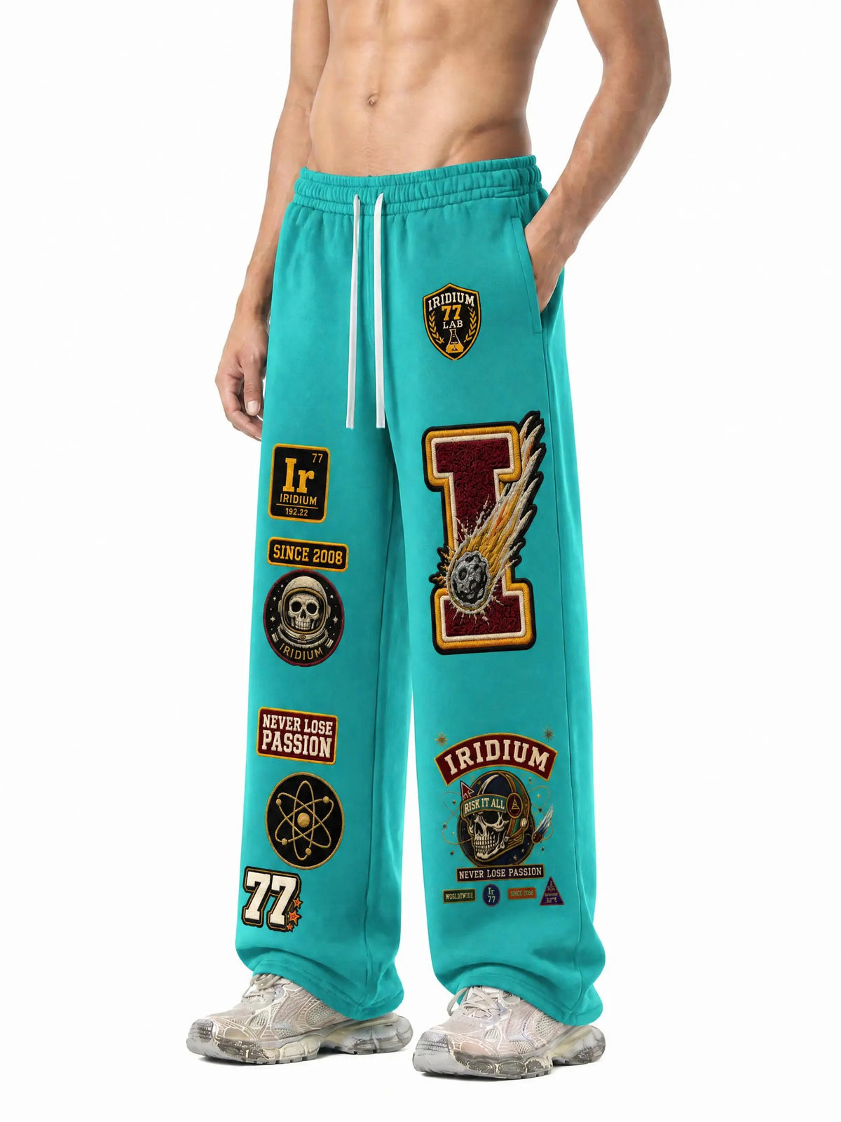 Iridium 77 Varsity Wide-Leg Sweatpants