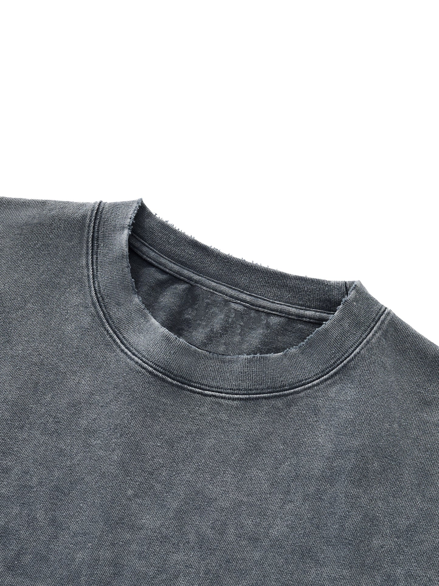 Moto Logo Snow Wash Raw-Hem Boxy T-shirt