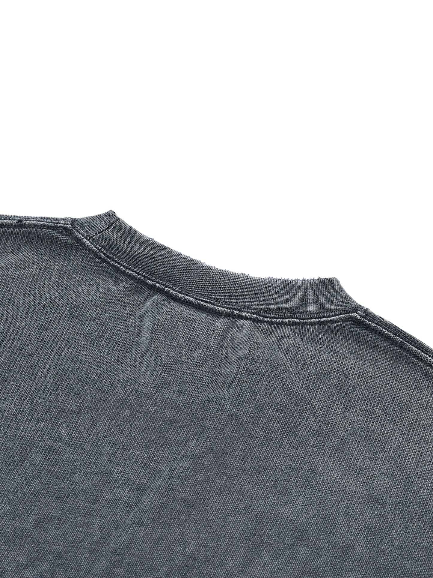 Moto Logo Snow Wash Raw-Hem Boxy T-shirt