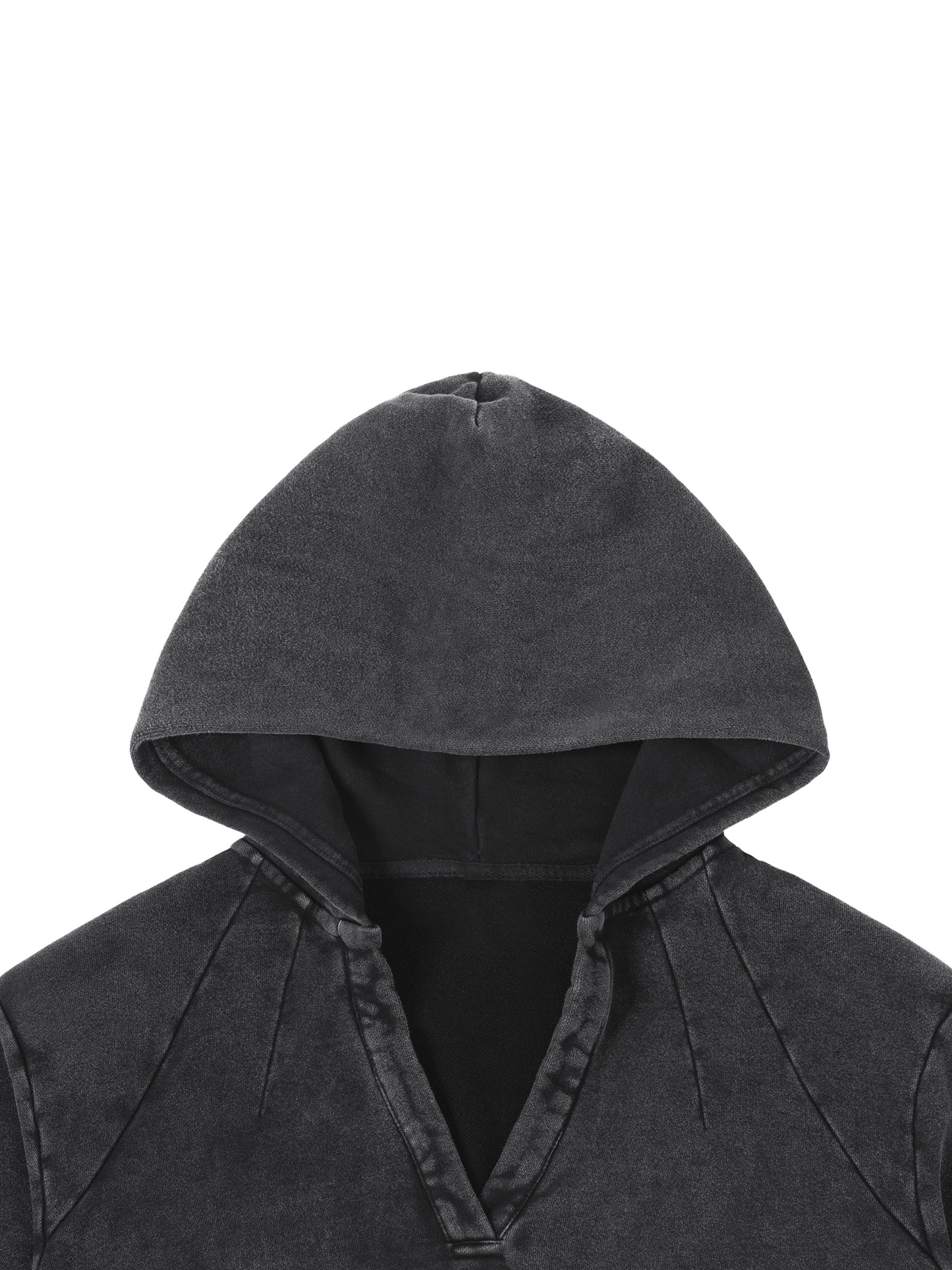 Shawty black Washed Raw Edge Hoodie