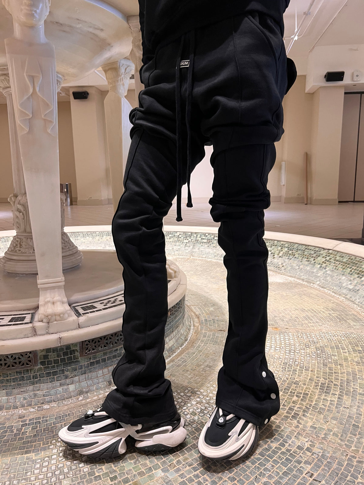 Black Stacked Joggers